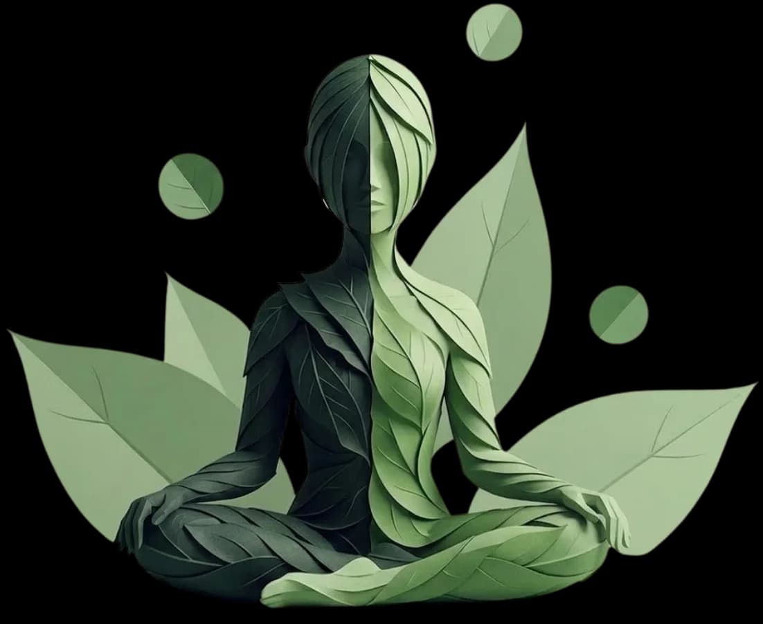 Ayurvedic mortar and herbs